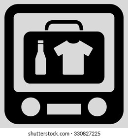Xray Screening vector icon. Style is flat black symbol, rounded angles, light gray background.