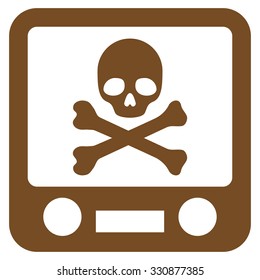 Xray Screening vector icon. Style is flat brown symbol, rounded angles, white background.