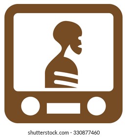 Xray Screening vector icon. Style is flat brown symbol, rounded angles, white background.