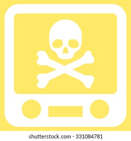 Xray Screening vector icon. Style is flat white symbol, rounded angles, yellow background.