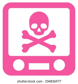 Xray Screening vector icon. Style is flat pink symbol, rounded angles, white background.