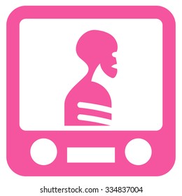 Xray Screening vector icon. Style is flat pink symbol, rounded angles, white background.