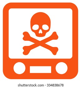 Xray Screening vector icon. Style is flat orange symbol, rounded angles, white background.