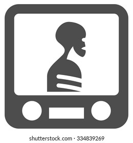 Xray Screening vector icon. Style is flat gray symbol, rounded angles, white background.