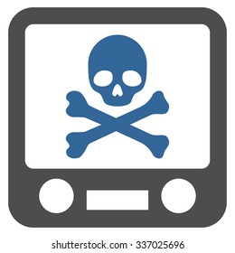 Xray Screening vector icon. Style is flat bicolor cobalt and gray symbol, rounded angles, white background.