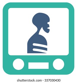 Xray Screening vector icon. Style is flat bicolor cobalt and cyan symbol, rounded angles, white background.