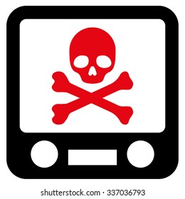 Xray Screening vector icon. Style is flat bicolor intensive red and black symbol, rounded angles, white background.
