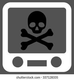 Xray Screening vector icon. Style is flat bicolor black and white symbol, rounded angles, gray background.