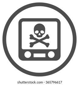 Xray Screening vector icon. Style is flat circled symbol, gray color, rounded angles, white background.