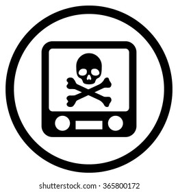 Xray Screening vector icon. Style is flat circled symbol, black color, rounded angles, white background.