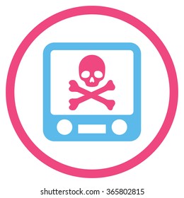 Xray Screening vector icon. Style is bicolor flat circled symbol, pink and blue colors, rounded angles, white background.