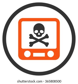Xray Screening vector icon. Style is bicolor flat circled symbol, orange and gray colors, rounded angles, white background.