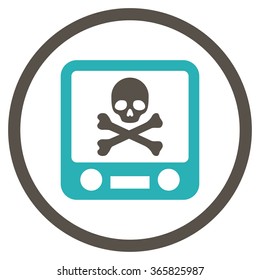 Xray Screening vector icon. Style is bicolor flat circled symbol, grey and cyan colors, rounded angles, white background.