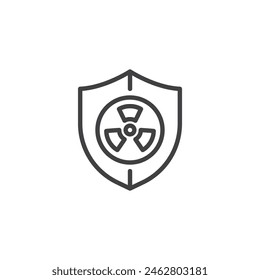 X-Ray Shield line icon. linear style sign for mobile concept and web design. X-ray protection shield outline vector icon. Radiology symbol, logo illustration. Vector graphics