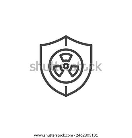 X-Ray Shield line icon. linear style sign for mobile concept and web design. X-ray protection shield outline vector icon. Radiology symbol, logo illustration. Vector graphics