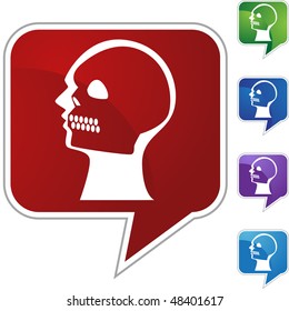 X-ray skull web button isolated on a background