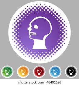 X-ray skull web button isolated on a background