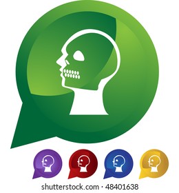 X-ray skull web button isolated on a background