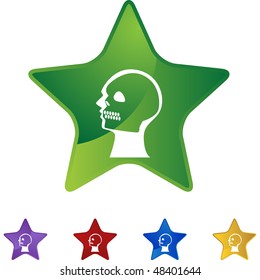 X-ray skull web button isolated on a background