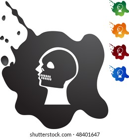 X-ray skull web button isolated on a background