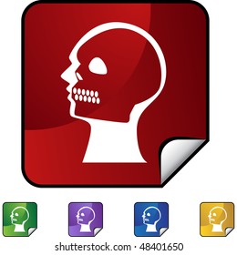 X-ray skull web button isolated on a background