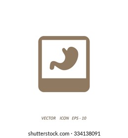X-ray of stomach. icon.