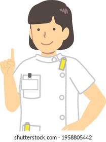X-ray technician pointing a finger: Female