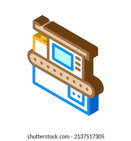 Vector de iconos isométricos del equipo electrónico de rayos X. señal de equipo electrónico de tecnología de rayos X. ilustración de símbolo aislado