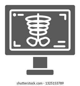 X-ray thin glyph icon, medicine and bone, skeleton sign, vector graphics, a solid pattern on a white background, eps 10.