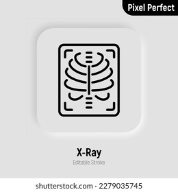 X-ray thin line icon. Medical scan. Pixel perfect, editable stroke. Vector illustration.