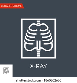 X-ray Thin Line Vector Icon. Flat Icon Isolated on the Black Background. Editable Stroke EPS file. Vector illustration.
