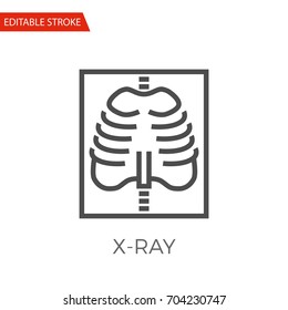 X-ray Thin Line Vector Icon. Flat Icon Isolated on the White Background. Editable Stroke EPS file. Vector illustration.
