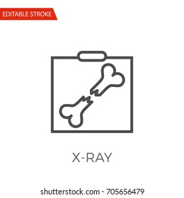 X-ray Thin Line Vector Icon. Flat Icon Isolated on the White Background. Editable Stroke EPS file. Vector illustration.