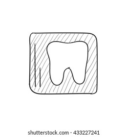 X-ray of toot vector sketch icon isolated on background. Hand drawn X-ray of toot icon. X-ray of toot sketch icon for infographic, website or app.