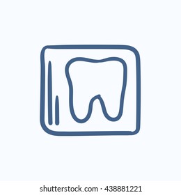 X-ray of toot vector sketch icon isolated on background. Hand drawn X-ray of toot icon. X-ray of toot sketch icon for infographic, website or app.