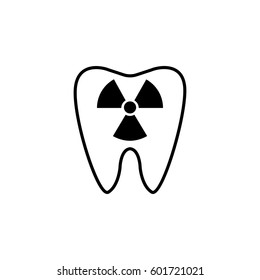 X-ray tooth line icon, dental and medicine, radiation sign vector graphics, a linear icon on a white background, eps 10.