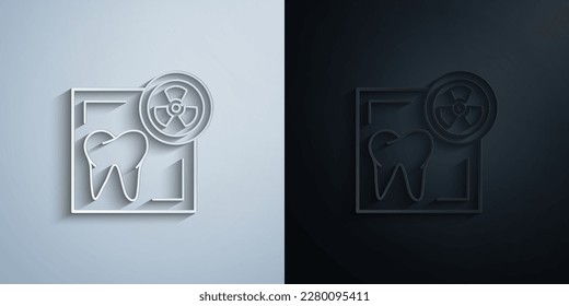 Icono de papel dental de rayos X con efecto de sombra diseño de iluminación vectorial