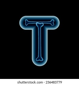 X-ray transparent font for letter T (eps10).