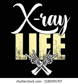 x-ray typography and t shirt design