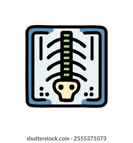 X-ray vector illustration, filled style icon editable outline.