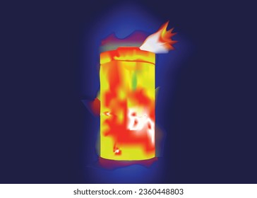 Röntgen-Anzeige von Lithium-Ionen-Akkus innerhalb der Überhitzung.