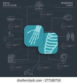 X-ray,Medical infographic design on old paper background,clean vector