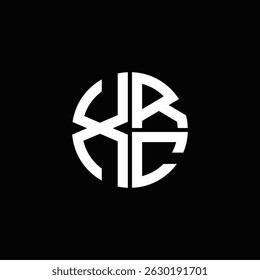 Logotipo XRC ícone XRC monograma XRC letra XRC minimalista Círculo plano Design de logotipo abstrato moderno exclusivo.
