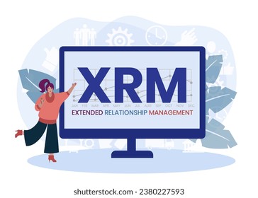 XRM - eXtended Relationship Management acronym. business concept background. vector illustration concept with keywords and icons. lettering illustration with icons for web banner, flyer