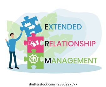 XRM - eXtended Relationship Management acronym. business concept background. vector illustration concept with keywords and icons. lettering illustration with icons for web banner, flyer