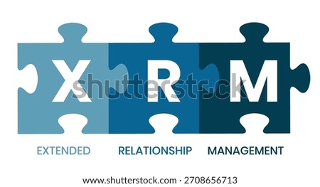 XRM - eXtended Relationship Management acronym. business concept background. vector illustration concept with keywords and icons. lettering illustration with icons for web banner, flyer