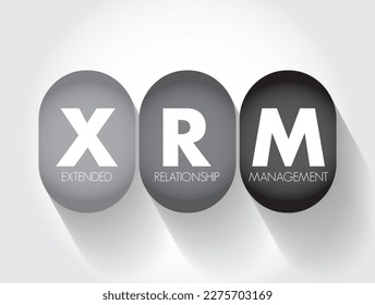XRM eXtended Relationship Management - mapping and maintaining of relationships between any type of asset in very flexible ways, acronym text concept background