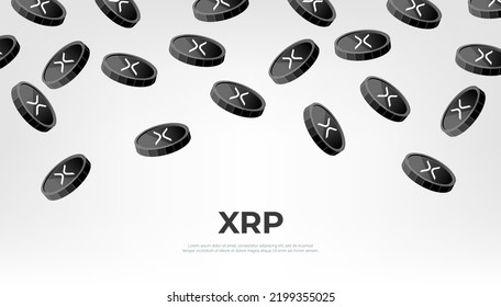 XRP coin falling from the sky. XRP cryptocurrency concept banner background.