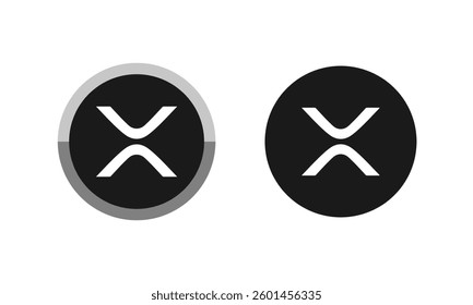 XRP coin flat design icon logo