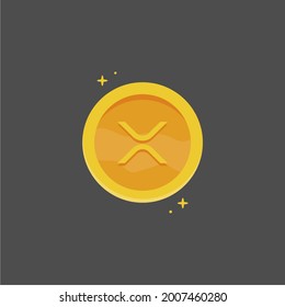  Xrp Coin Flat Vector Illustration